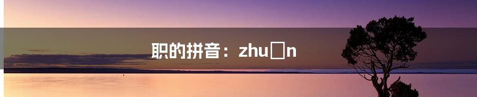 职的拼音：zhuàn