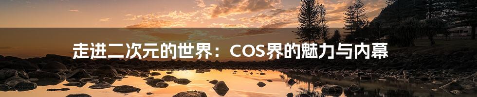 走进二次元的世界：COS界的魅力与内幕