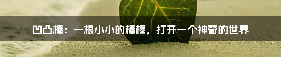 凹凸棒：一根小小的棒棒，打开一个神奇的世界