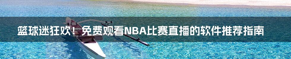 篮球迷狂欢！免费观看NBA比赛直播的软件推荐指南