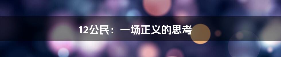 12公民：一场正义的思考