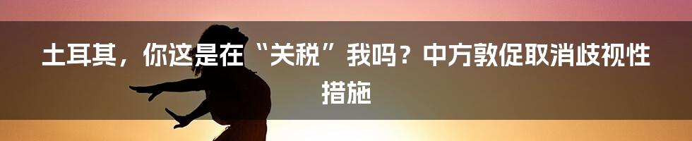 土耳其，你这是在“关税”我吗？中方敦促取消歧视性措施