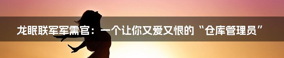 龙眠联军军需官：一个让你又爱又恨的“仓库管理员”