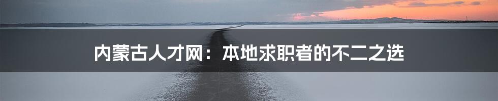 内蒙古人才网：本地求职者的不二之选