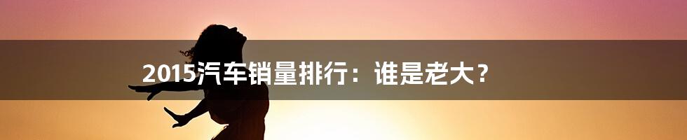 2015汽车销量排行：谁是老大？