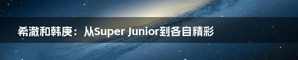 希澈和韩庚：从Super Junior到各自精彩