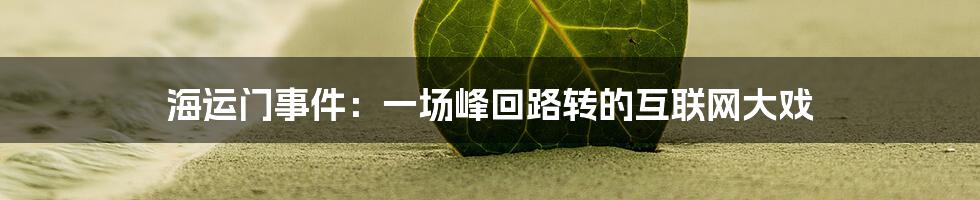 海运门事件：一场峰回路转的互联网大戏