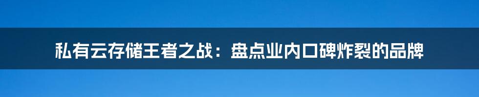 私有云存储王者之战：盘点业内口碑炸裂的品牌