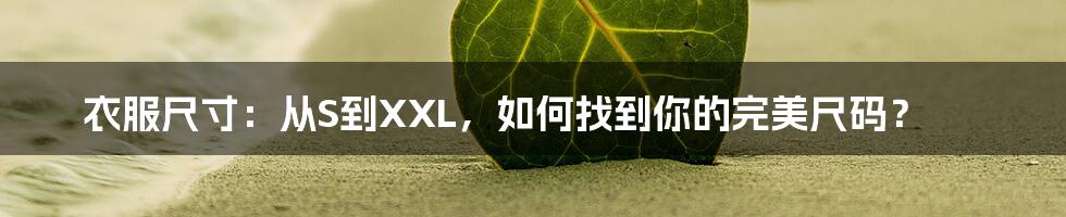 衣服尺寸：从S到XXL，如何找到你的完美尺码？