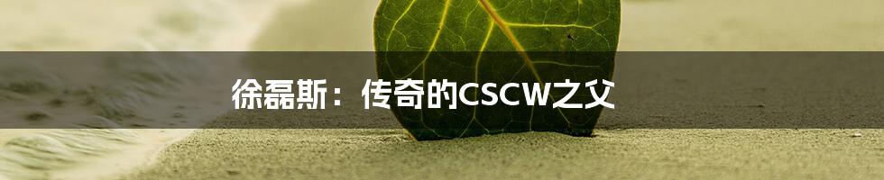 徐磊斯：传奇的CSCW之父