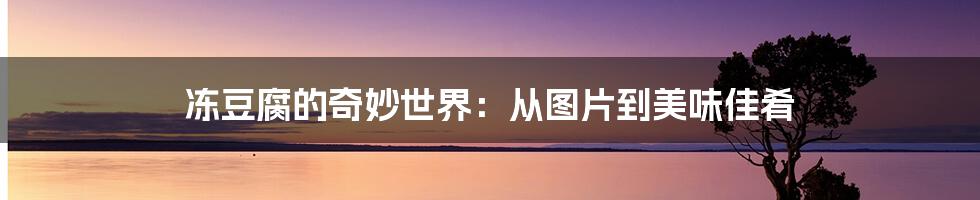 冻豆腐的奇妙世界：从图片到美味佳肴