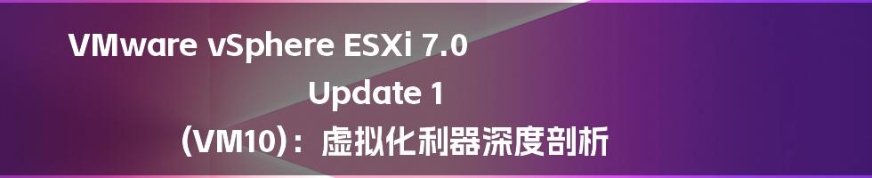 VMware vSphere ESXi 7.0 Update 1 (VM10)：虚拟化利器深度剖析