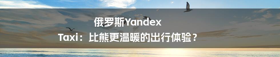 俄罗斯Yandex Taxi：比熊更温暖的出行体验？