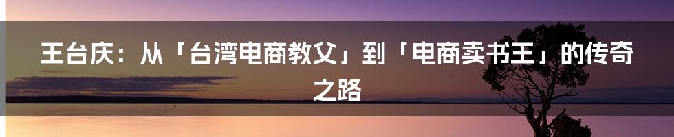 王台庆：从「台湾电商教父」到「电商卖书王」的传奇之路