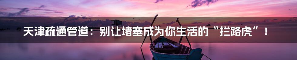 天津疏通管道：别让堵塞成为你生活的“拦路虎”！