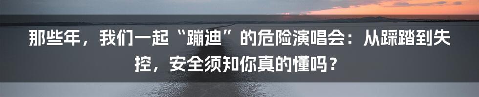 那些年，我们一起“蹦迪”的危险演唱会：从踩踏到失控，安全须知你真的懂吗？